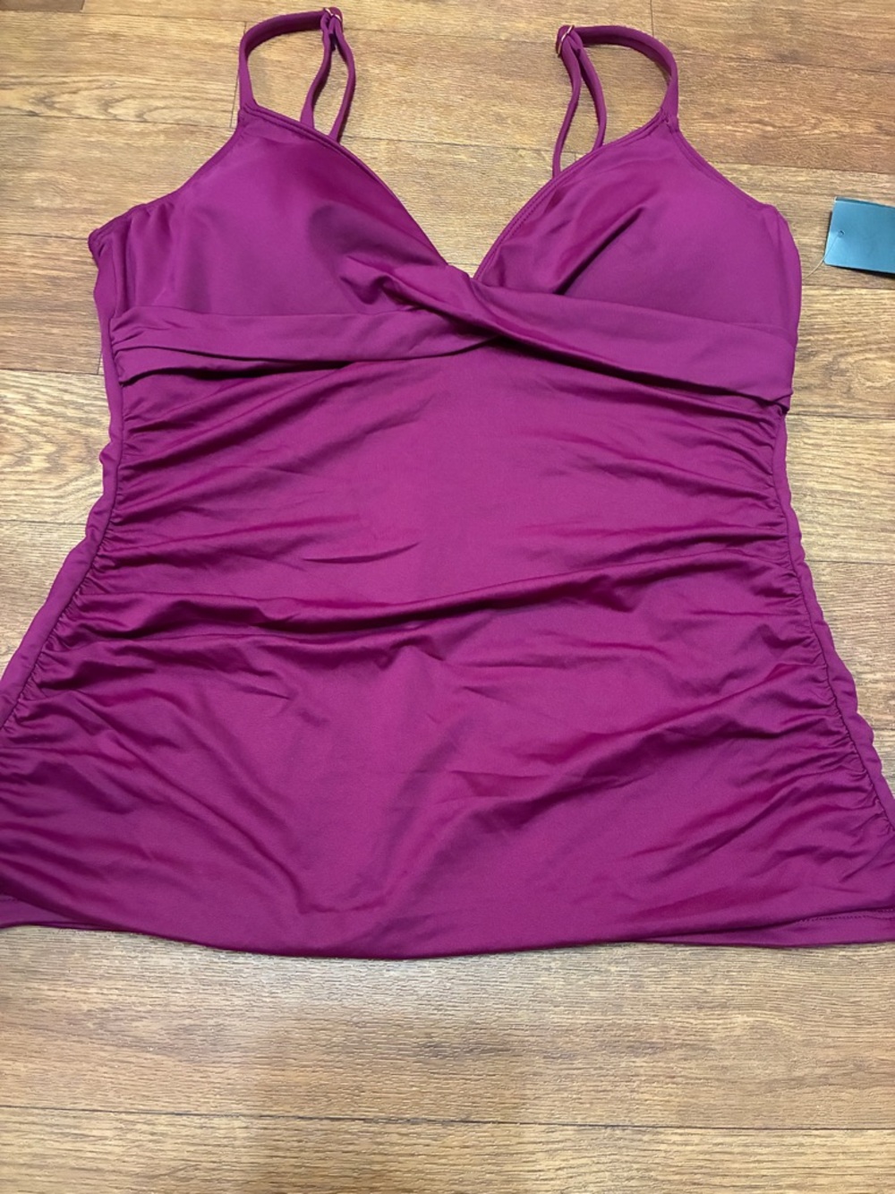 Women’s Ralph Lauren Plum Ruched Tankini Swim Top Size 14 NWT